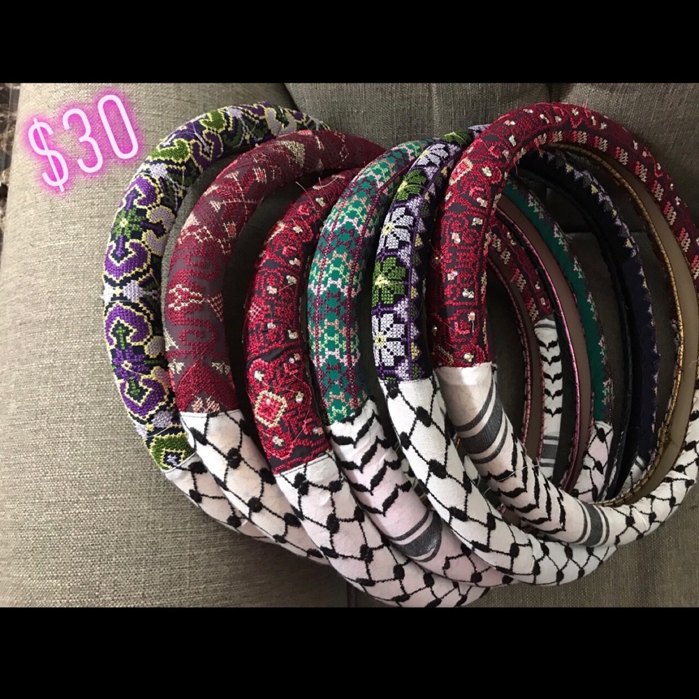 Steering wheel & Chair car covers set Palestinian